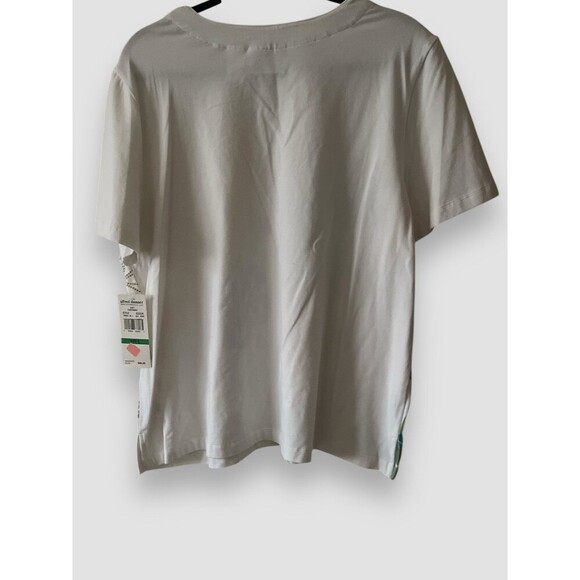 Alfred Dunner T-Shirt Women’s L Blue Green Floral Embellished Casual Top NWT - Picture 5 of 7